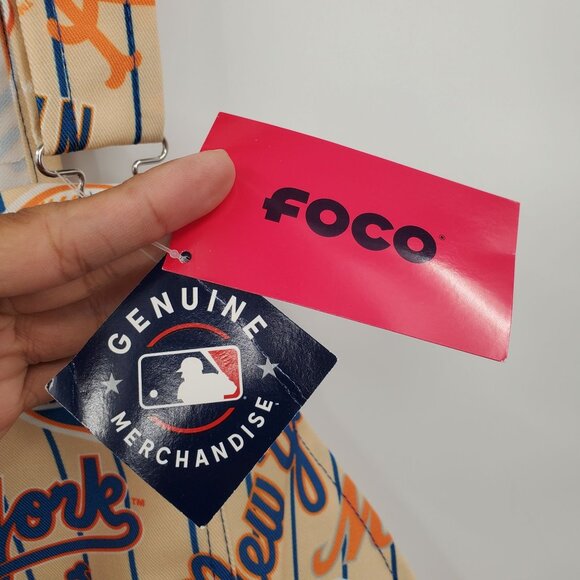 FOCO New York Mets Historic Print Bib Shortalls Men Size XL NWT Overalls Jumper - Picture 7 of 16